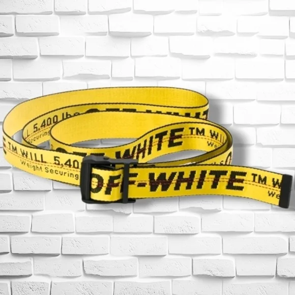 OFF-WHITE Yellow Industrial Logo Buckle Belt One Size - Picture 2 of 4